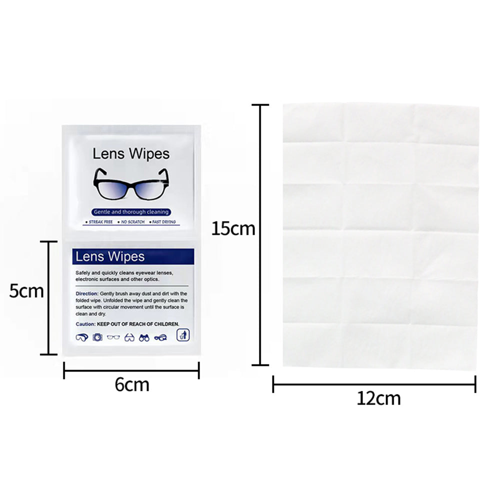 Tiny Tidy Eyeglass Cleaning Kit with Lens Wipes & Brush | 100 Individually Wrapped Pre-Moistened Glasses Cleaner Wipes for Eyeglasses, Sunglasses, Camera Lenses & Screens